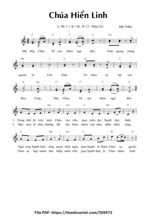 Chúa Hiển Linh - Hải Triều - trang 1