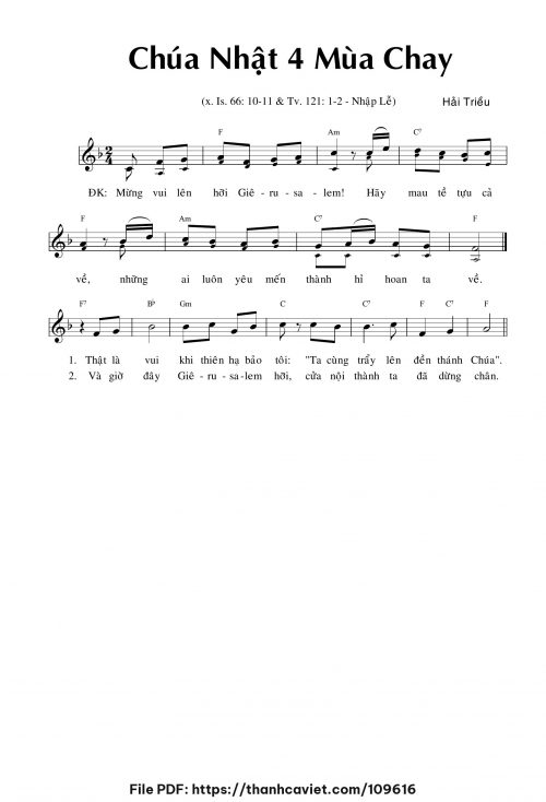 Chúa Nhật 4 Mùa Chay - Hải Triều - trang 1