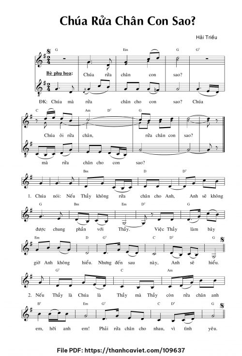 Chúa rửa chân con sao - Hải Triều - trang 1
