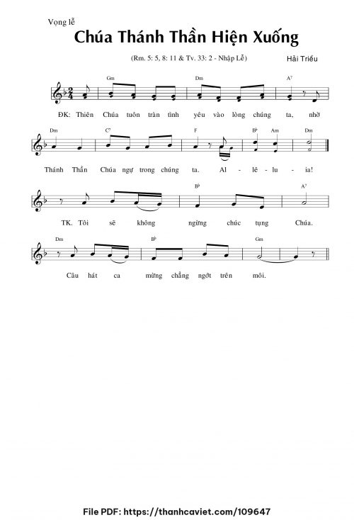 Chúa Thánh Thần hiện xuống - Hải Triều - trang 1