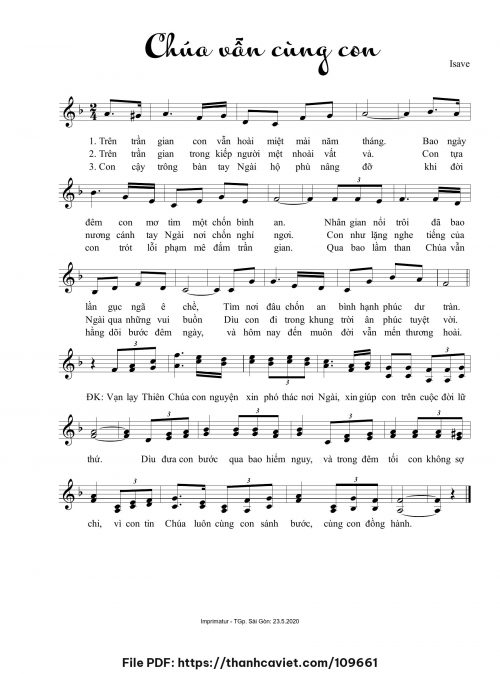 Chúa vẫn cùng con - Sr. Isave - trang 1