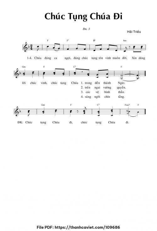 Chúc tụng Chúa đi - Hải Triều - trang 1
