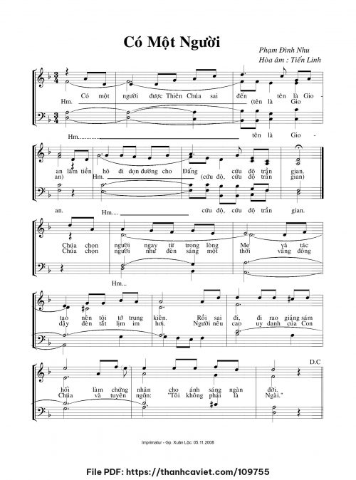 Có một người - Lm. Phạm Đình Nhu - Lm. Tiến Linh - trang 1