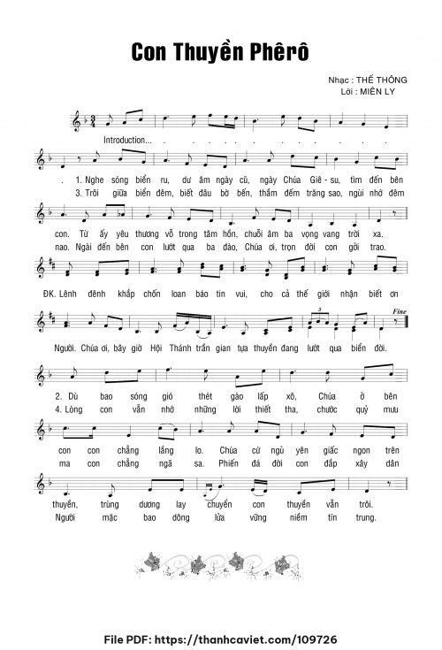 Con thuyền Phêrô - Thế Thông - Lời: Miên Ly - trang 1