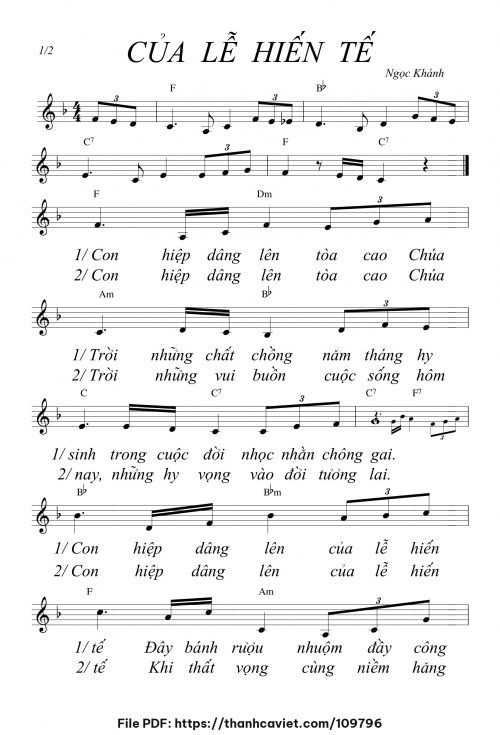 Của lễ hiến tế - Ngọc Khánh - trang 1
