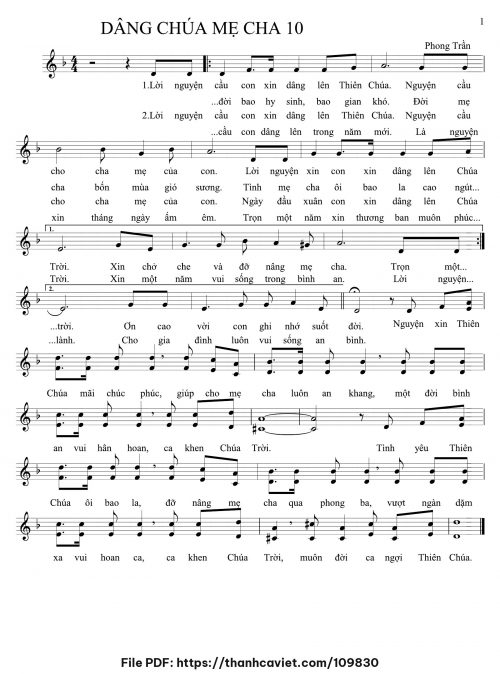 Dâng Chúa Mẹ Cha 10 - Lm. Phong Trần - trang 1