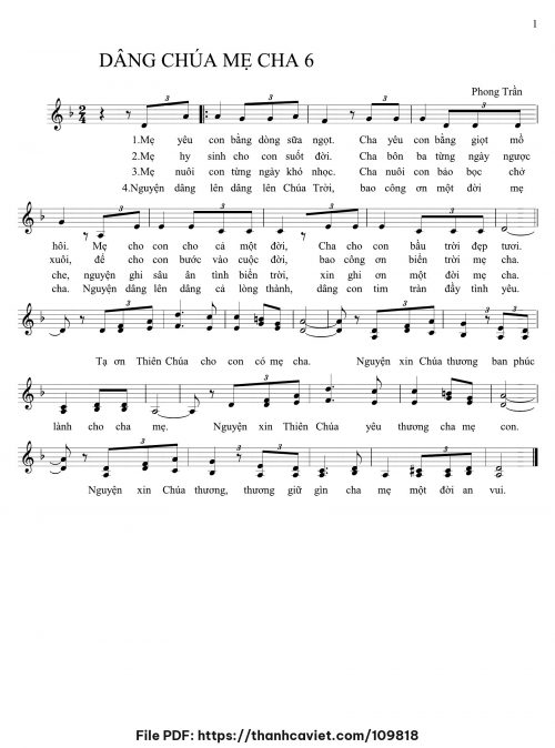 Dâng Chúa Mẹ Cha 6 - Lm. Phong Trần - trang 1