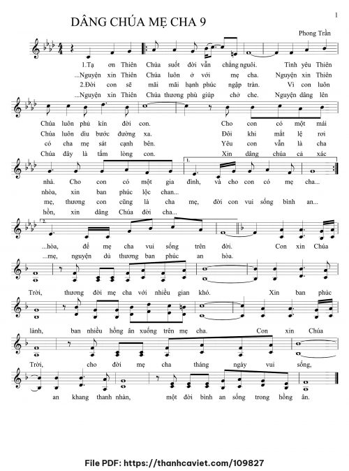 Dâng Chúa Mẹ Cha 9 - Lm. Phong Trần - trang 1