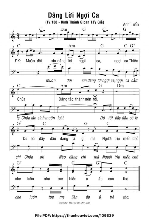 Dâng lời ngợi ca - Anh Tuấn - trang 1
