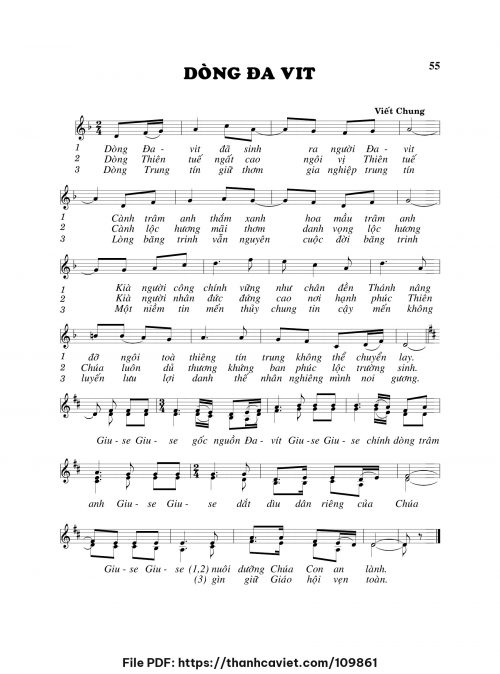 Dòng Đavít - Viết Chung - trang 1