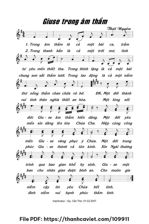 Giuse trong âm thầm - Lm. Thái Nguyên - trang 1
