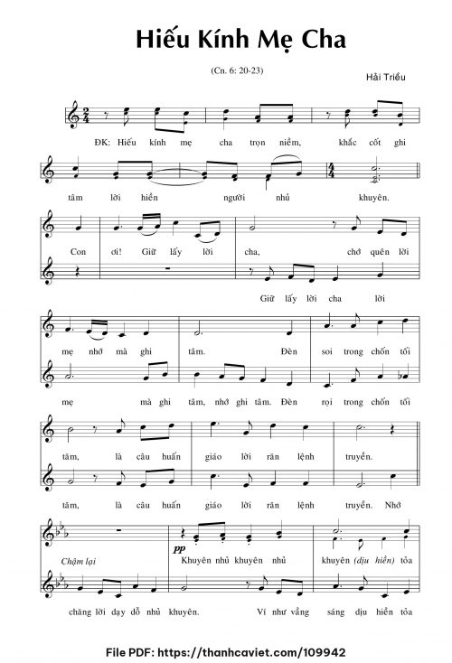 Hiếu kính mẹ cha - Hải Triều - trang 1