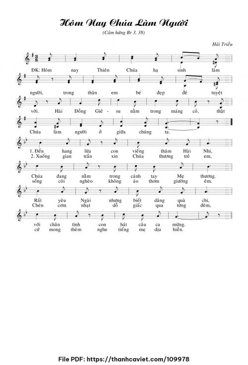Hôm nay Chúa làm Người - Hải Triều - trang 1