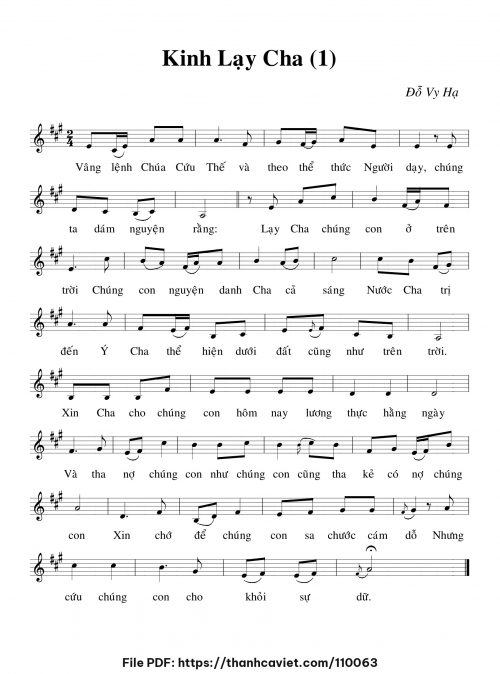 Kinh Lạy Cha - Đỗ Vy Hạ - trang 1
