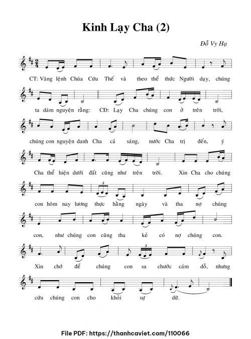 Kinh Lạy Cha 2 - Đỗ Vy Hạ - trang 1