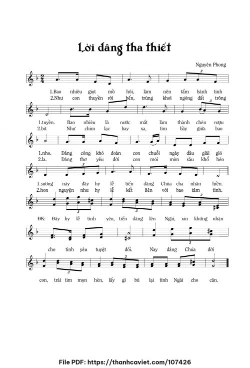 Lời dâng tha thiết - Nguyên Phong - trang 1
