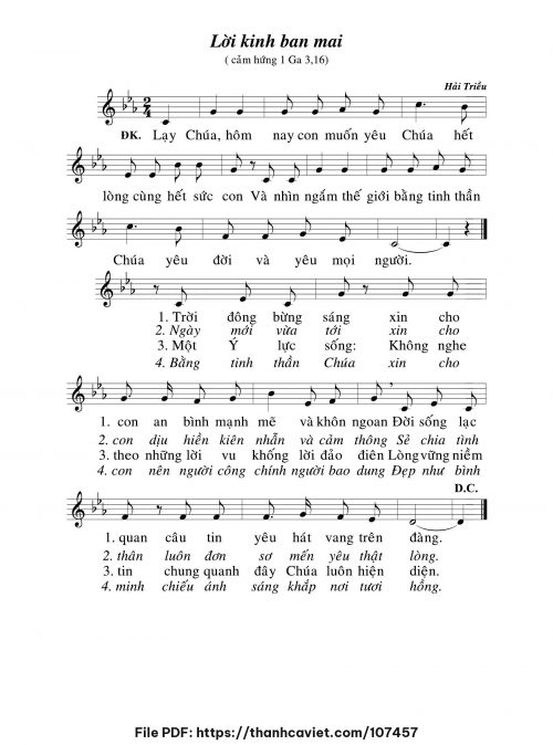 Lời kinh ban mai - Hải Triều - trang 1