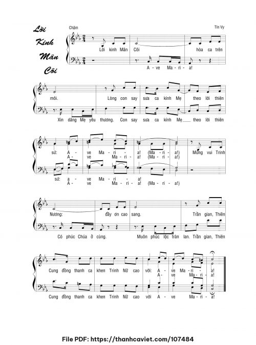 Lời kinh Mân Côi - Tín Vy (Hoa Phượng Vi) - trang 1