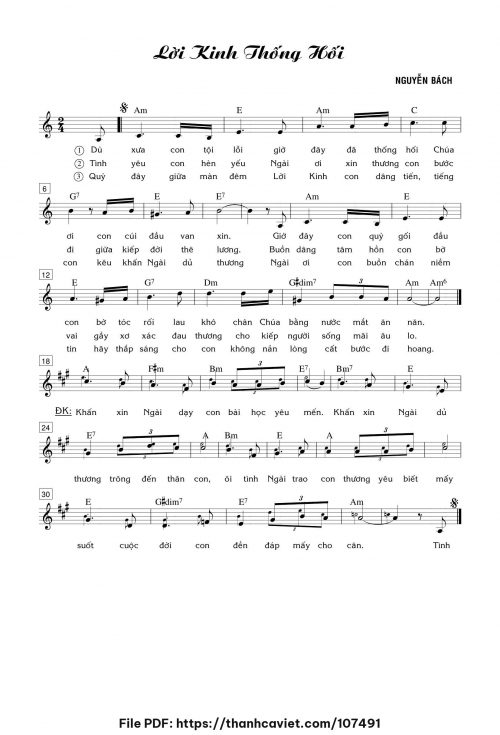 Lời kinh thống hối - Nguyễn Bách - trang 1