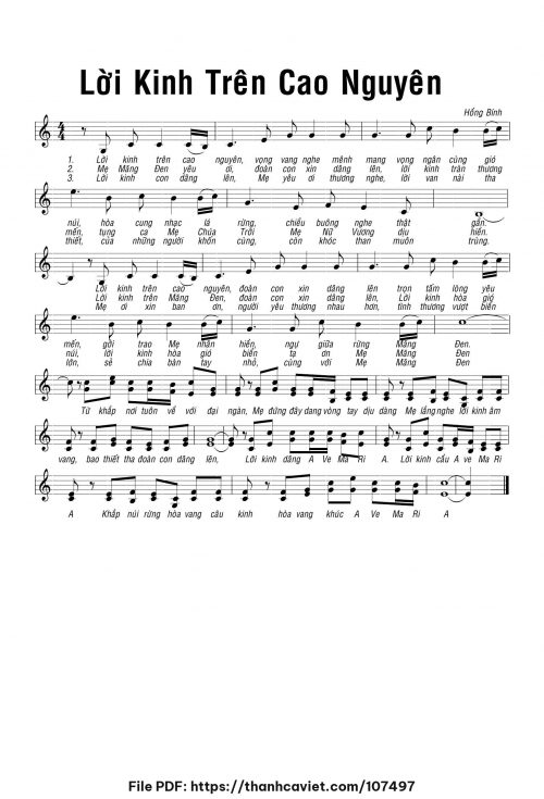 Lời kinh trên Cao nguyên - Hồng Bính - trang 1