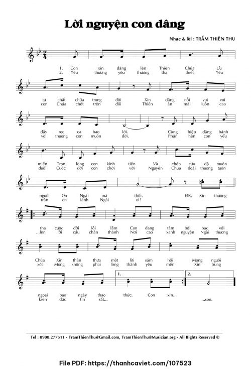 Lời nguyện con dâng - Trầm Thiên Thu - trang 1