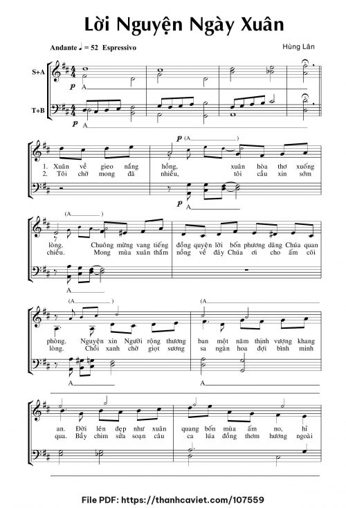 Lời nguyện đầu xuân - Hùng Lân - trang 1