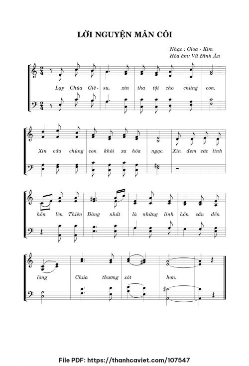 Lời nguyện Mân Côi - Gioa-Kim (Hòa âm: Vũ Đình Ân) - trang 1