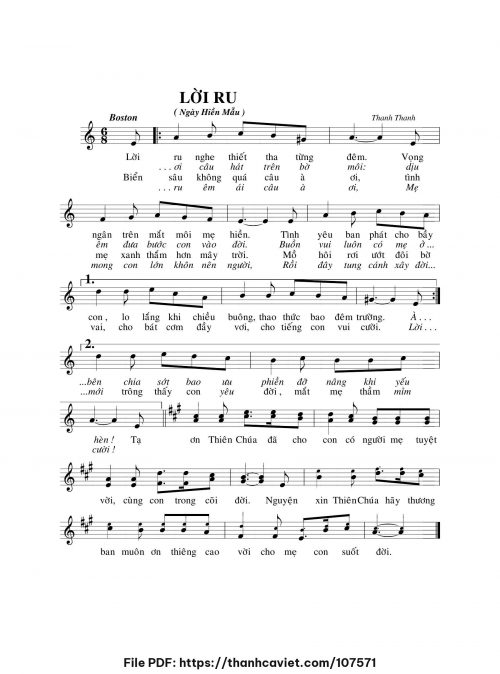 Lời ru - Thanh Thanh - trang 1