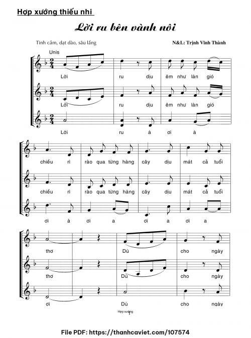 Lời ru bên vành nôi - Trịnh Vĩnh Thành - trang 1