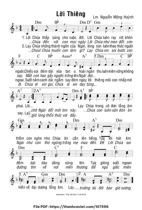 Lời thiêng - Lm. Nguyễn Mộng Huỳnh - trang 1