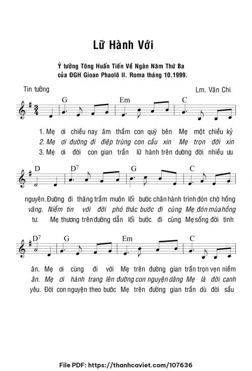Lữ hành với Mẹ - Lm. Văn Chi - trang 1