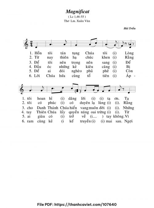 Magnificat - Hải Triều - trang 1