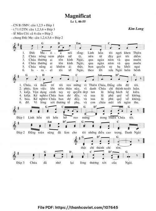 Magnificat 2 - Lm. Kim Long - trang 1