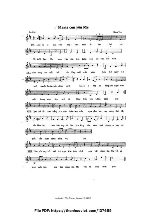 Maria con yêu Mẹ - Chính Tâm - trang 1
