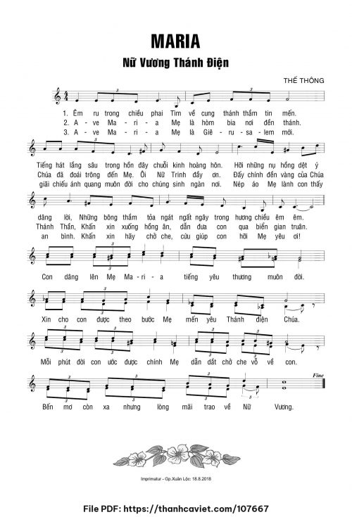 Maria Nữ Vương thánh điện - Thế Thông - trang 1