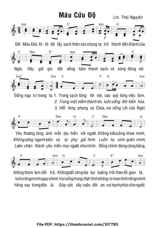 Máu Cứu Độ - Lm. Thái Nguyên - trang 1