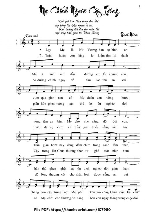 Mẹ chính nguồn cậy trông - Thanh Nhàn - trang 1
