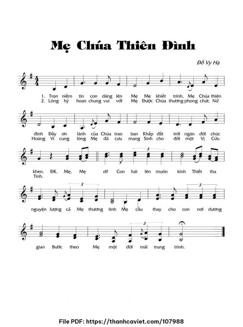 Mẹ Chúa Thiên Đình - Đỗ Vy Hạ - trang 1