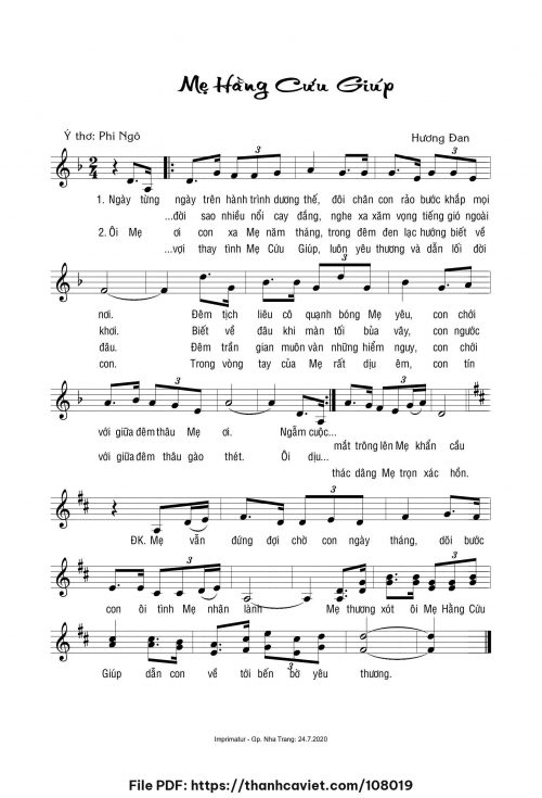 Mẹ Hằng Cứu Giúp - Sr. Hương Đan - Ý thơ: Phi Ngô - trang 1