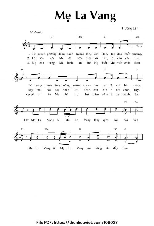 Mẹ La Vang - Trường Lân - trang 1