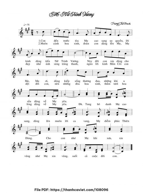 Mẹ Nữ Trinh Vương - Trương Thế Bạch - trang 1