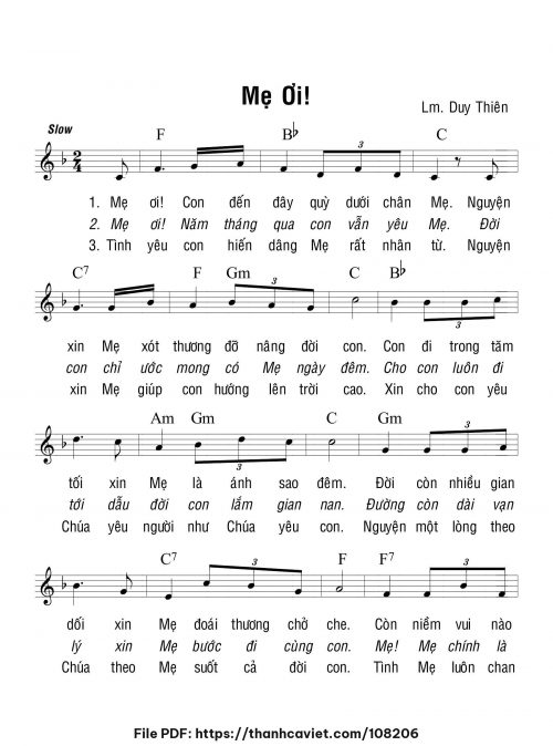 Mẹ ơi - Lm. Duy Thiên - trang 1