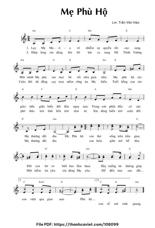 Mẹ Phù Hộ - Trần Văn Hào - trang 1