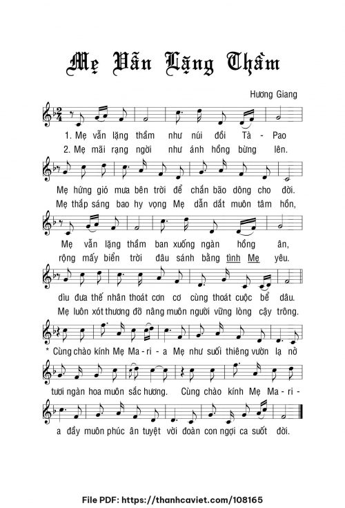 Mẹ vẫn lặng thầm - Hương Giang - trang 1
