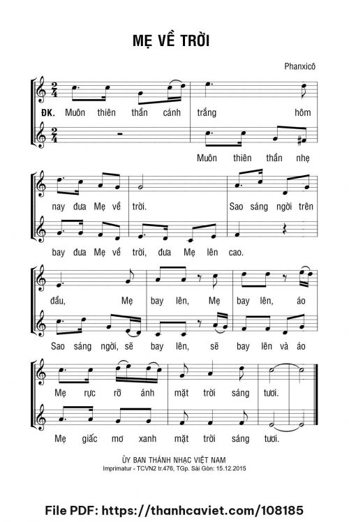 Mẹ về trời - Phanxicô - trang 1