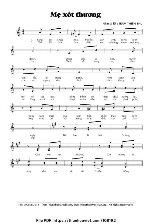 Mẹ xót thương - Trầm Thiên Thu - trang 1