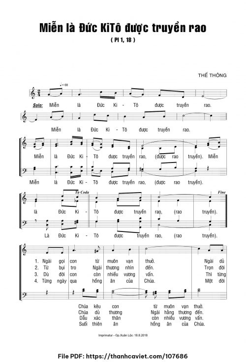 Miễn là Đức Kitô được truyền rao - Thế Thông - trang 1