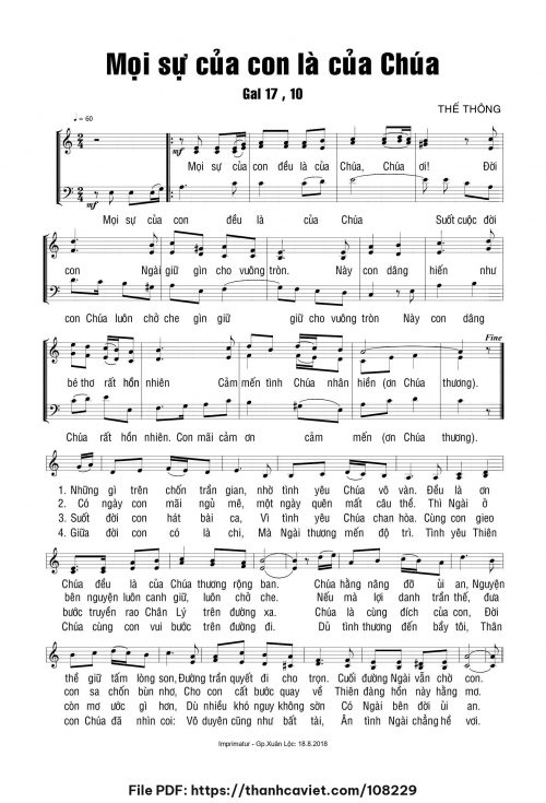 Mọi sự của con là của Chúa - Thế Thông - trang 1