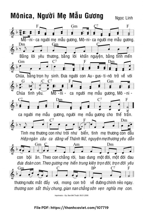 Monica người mẹ mẫu gương - Ngọc Linh - trang 1