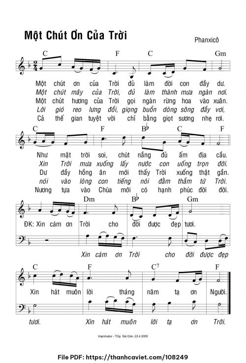 Một chút ơn của Trời - Phanxicô - trang 1